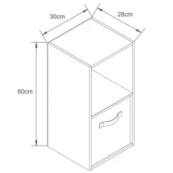 Meuble 2 cubes blanc 1 panier