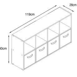Meuble 8 cubes couleur bois