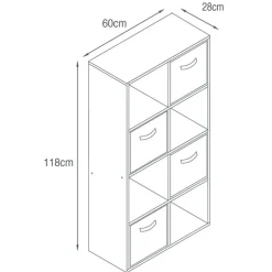 Meuble 8 cubes/4 paniers blanc