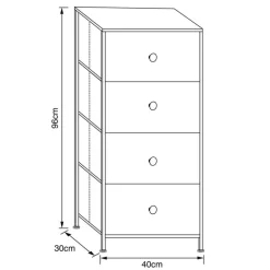 Meuble 4 tiroirs blanc / creme