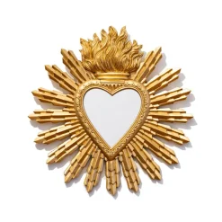 Miroir ex voto coeur or