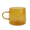 Mug en verre jaune/brun