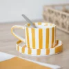 Mug et coupelle a rayure