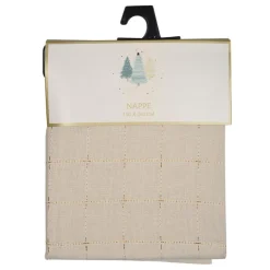 Nappe a carreaux beige/ broderie