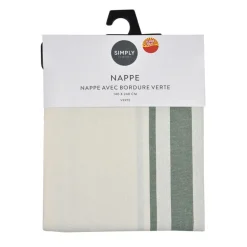 Nappe avec bordure verte 140x240