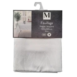 Nappe jacquard feuillage blc 140