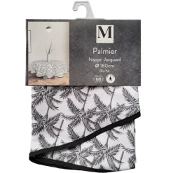 Nappe polyester palmier blc/nr d