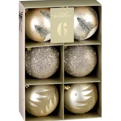 Pack 6 boules noel luxe champagn