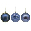 Pack de 3 boules 15cm bleu nuit