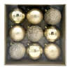 Pack de 9 boules 10cm champagne