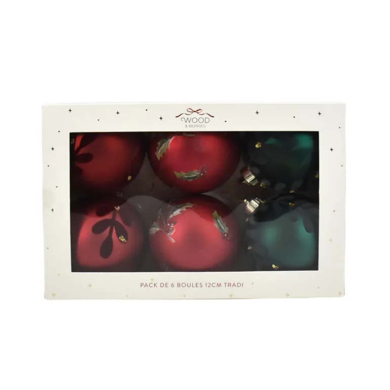 Pack de 6 boules 12cm tradi