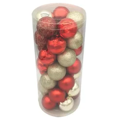 Pack de 35 boules 60mm rouge ch