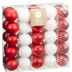 Pack de 50 boules 60mm rouge et