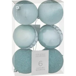 Pack de 6 boules noel luxe bleu