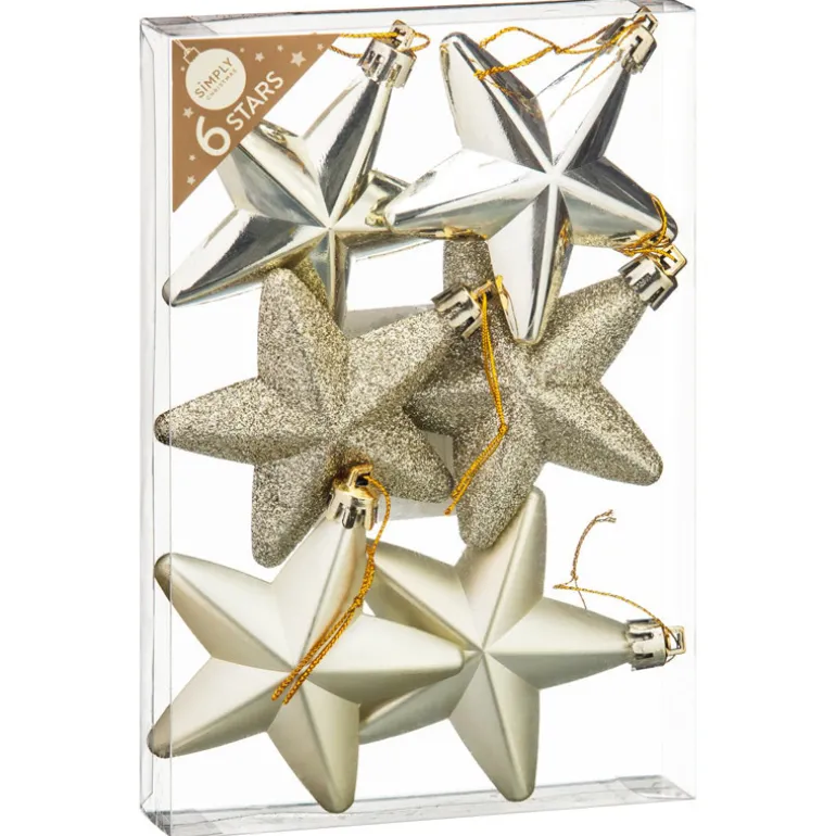 Pack de 6 etoiles dorees