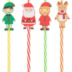 Pack de 4 pailles noel