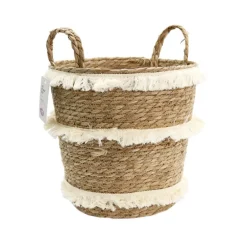 Panier raye a franges