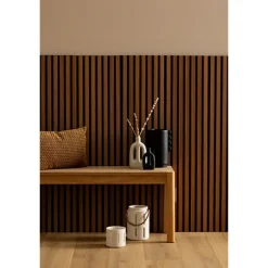 Panneau deco tasseaux bois fonce