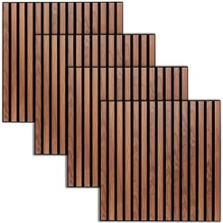 Panneau deco tasseaux bois fonce