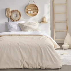 Parure bicolore 140x200 blanc be