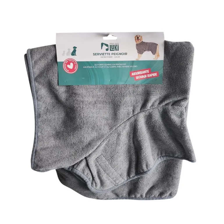 Peignoir pour chien microfibre m