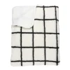 Plaid sherpa blanc carreaux noir
