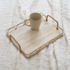 Plateau effet marbre bord feston