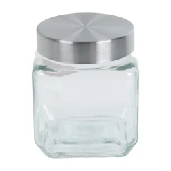 Pot en verre couvercle inox