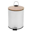 Poubelle 5l blanche + bambou