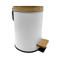 Poubelle 3l blanche cv bambou