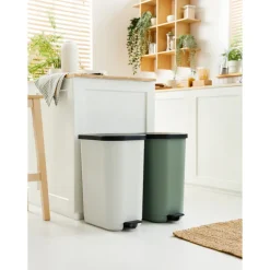 Poubelle ribo 40l blanc casse