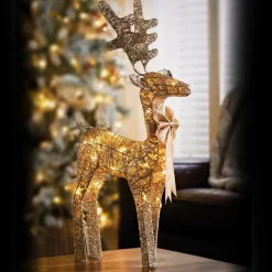 Renne lumineux col champagne