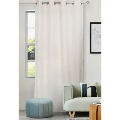 Rideau lisa effet lin blanc 140x