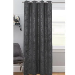 Rideau velours coteles feuilles