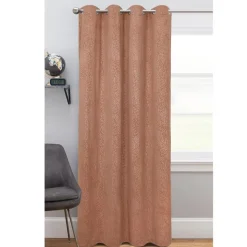 Rideau velours coteles feuilles