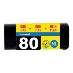 Sacs poubelle a liens x80 50l