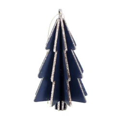 Sapin en bois bleu marine a susp