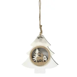 Sapin et etoile en bois a suspen