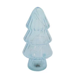 Sapin verre bleu led h16cm