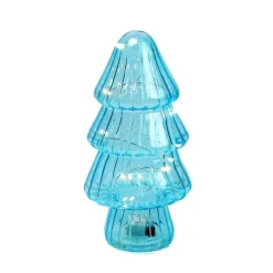 Sapin verre bleu led h16cm