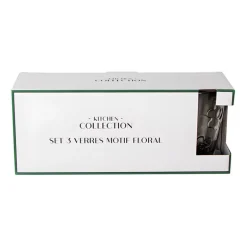 Set 3 verres motif floral