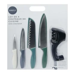 Set de 4 couteaux + aiguiseur