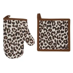Set de gant et manique leopard