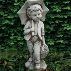 Statue fille/garcon parapluie