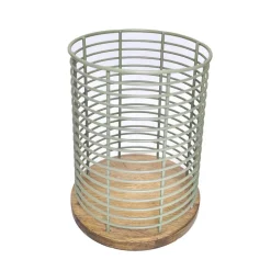 Support a couvert kaki et bois