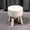 Tabouret pieds bois beige