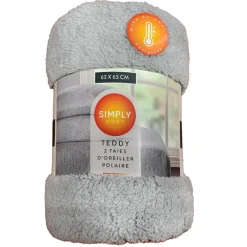 Taie d'oreiller x2 63x63cm teddy