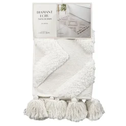 Tapis de bain diamant ecru