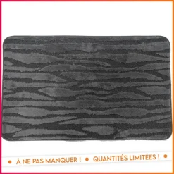 Tapis de bain 50x80 gris fluffy