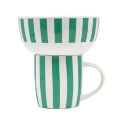 Tasse et bol motif rayures